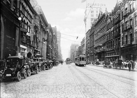 Cleveland Historic Black & White Photo, Business District, c1905 -