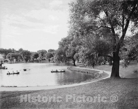 Cleveland Historic Black & White Photo, The Lake at Wade Park, c1905 -