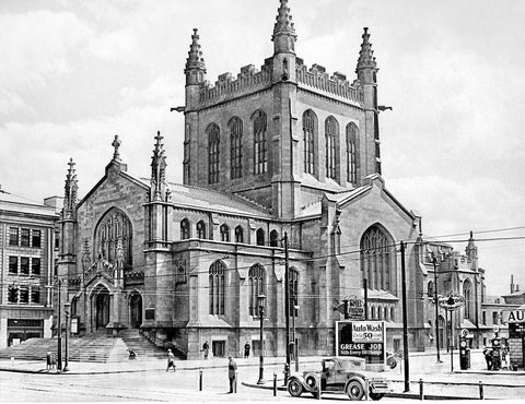 Cleveland Historic Black & White Photo, First United Methodist Church, c1920 -