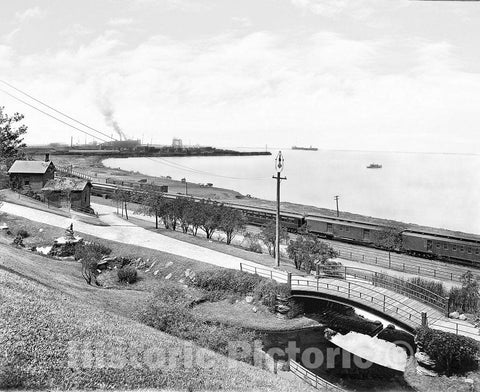 Cleveland Historic Black & White Photo, The Harbor from Lake View Park, c1901 -