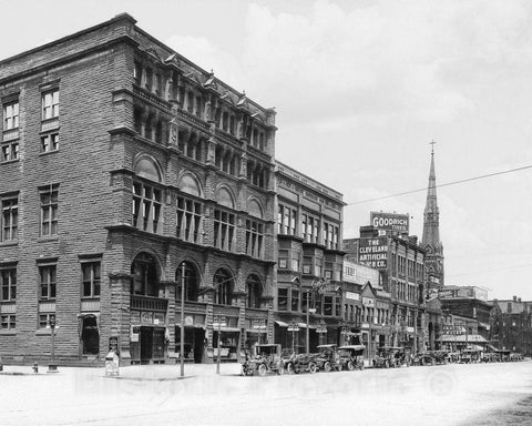 Historic Black & White Photo - Cleveland, Ohio - Euclid Avenue and East Sixth Street, c1910 -