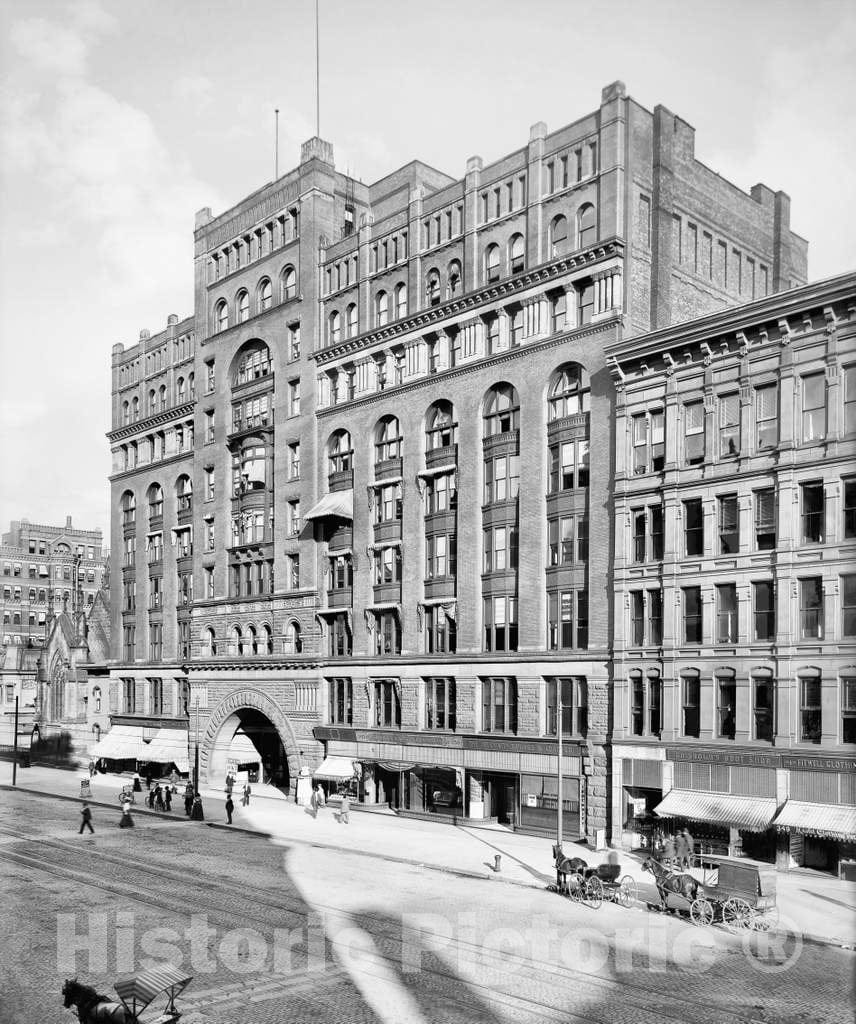 Historic Black & White Photo - Cleveland, Ohio - The Arcade Building, c1900 -