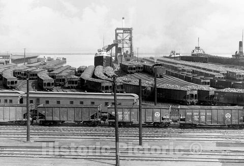 Historic Black & White Photo - Cleveland, Ohio - Cleveland Coal Docks, c1938 -