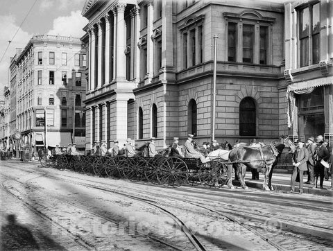 Denver Historic Black & White Photo, Horse-drawn Mail Wagons, c1900 -