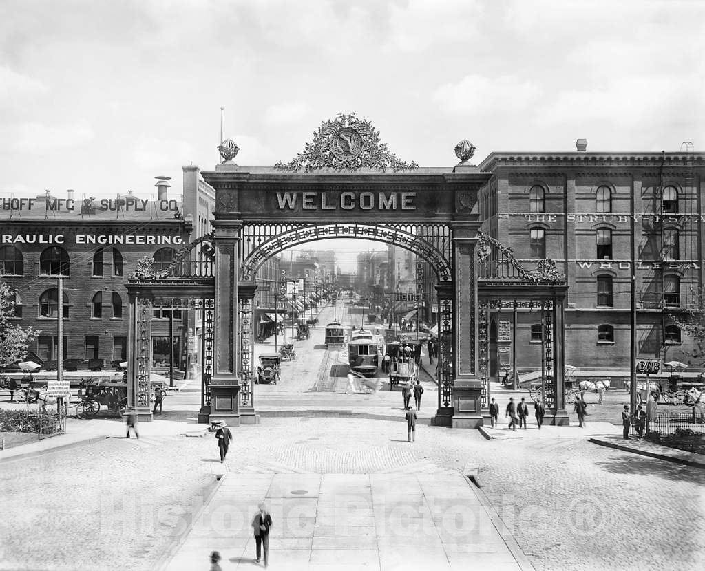 Historic Black & White Photo - Denver, Colorado - The Mizpah Arch at Union Station, c1908 -