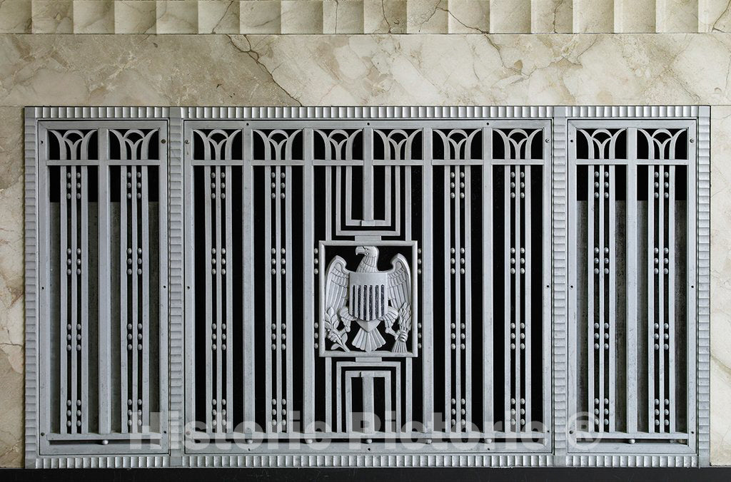 Photo - Interior Grill Detail, James T. Foley U.S. Post Office and Courthouse, Albany, New York- Fine Art Photo Reporduction
