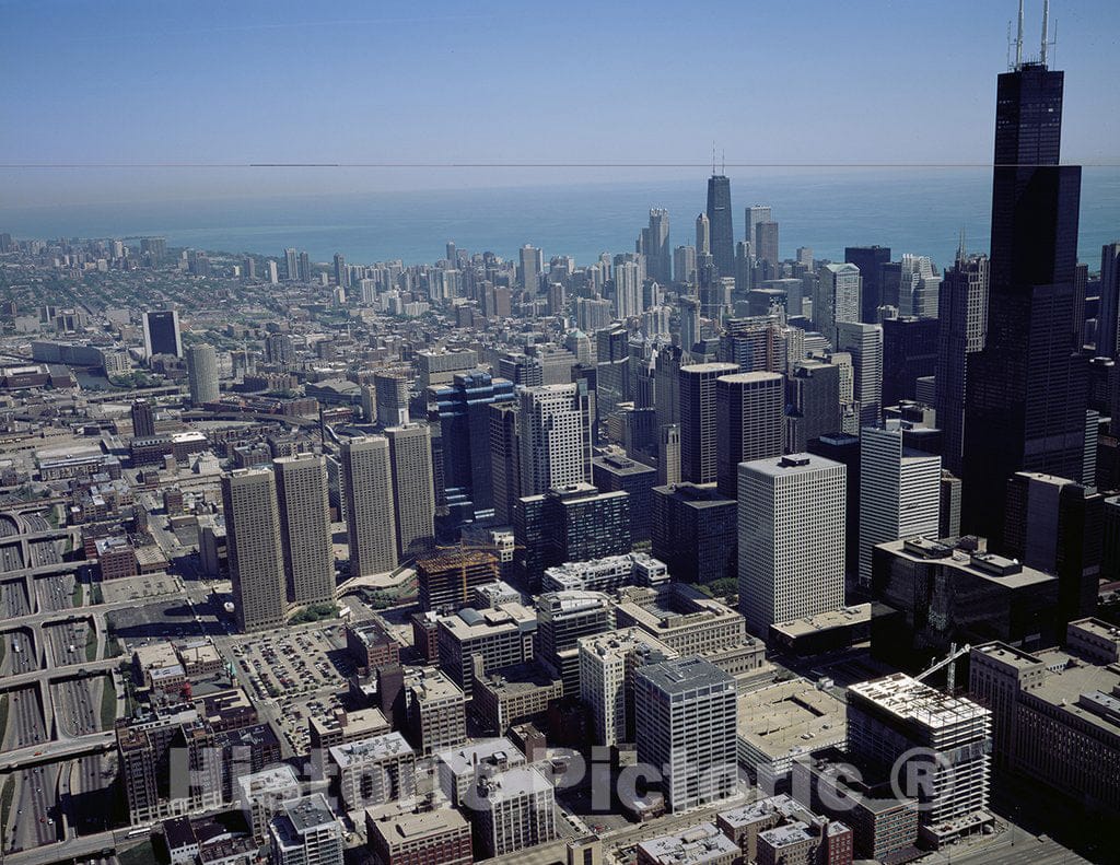 Chicago, IL Photo - Aerial View of Skyline, Chicago, Illinois