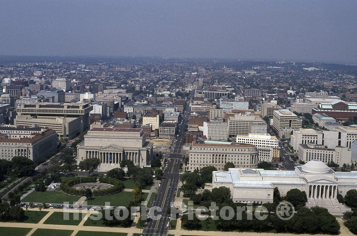 Washington, D.C. Photo - Aerial View of D.C. Showing The National Archives-