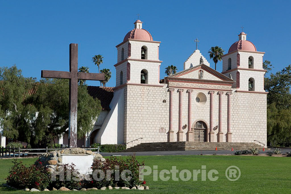 Photo - Mission Santa Barbara, Also Known as Santa Barbara Mission, is a Spanish Mission Founded by The Franciscan Order Near Present- Day Santa Barbara, California