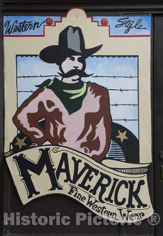 Photo - Apropos Advertising Signs in The Stockyards District of Fort Worth, Texas- Fine Art Photo Reporduction