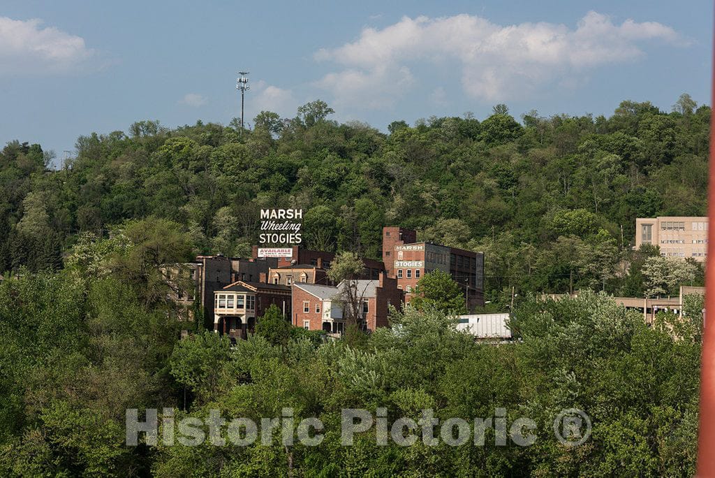 Photo - View of downtown Wheeling, West Virginia, from Wheeling Island, part of the city that lies on an island in the middle of the Ohio River- Fine Art Photo Reporduction