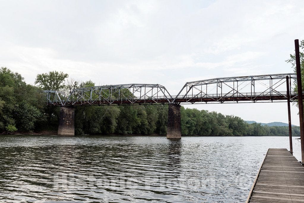 Photograph- The Now (as of 2015) Closed and Private Aetnaville Bridge, Constructed in 1891, which Connected Wheeling Island (Part of Wheeling, West Virginia) to What is Now Bridgeport, Ohio