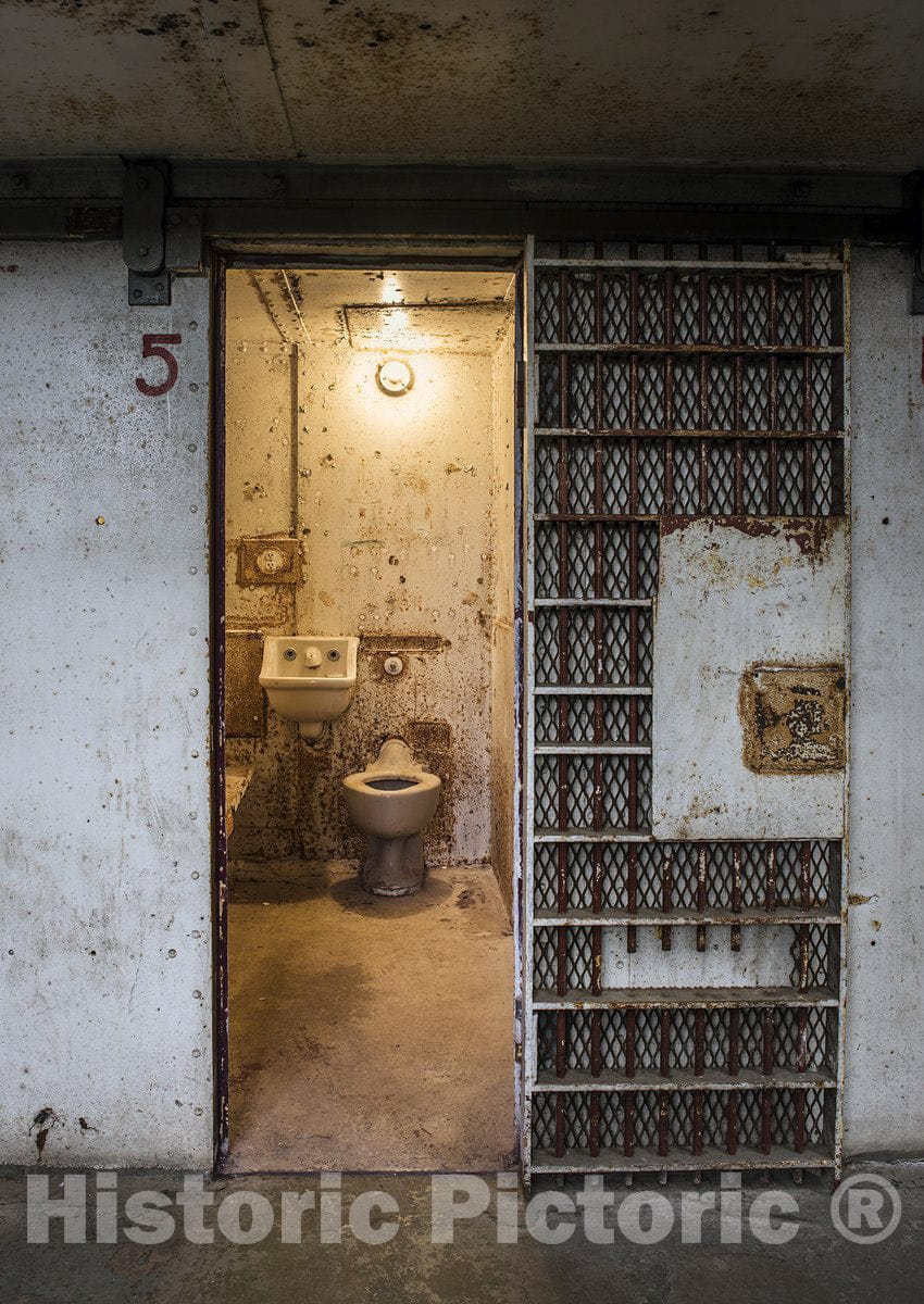 Moundsville, WV - 16x24 Photo - View from a Hallway into a Cell at The West Virginia State Penitentiary