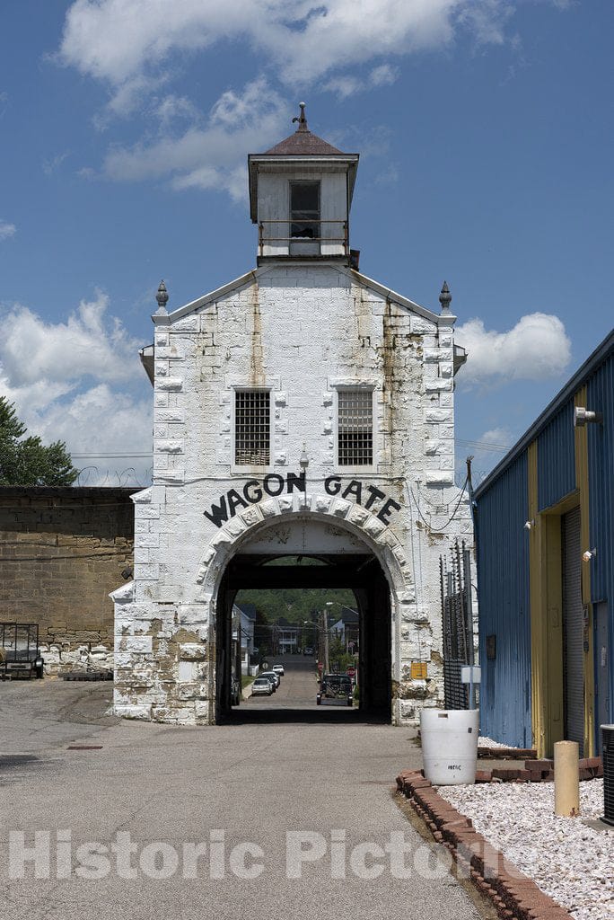 Moundsville, WV Photo - The wagon gate West Virginia State Penitentiary, a retired, gothic-style prison in Moundsville, West Virginia, that operated from 1876 to 1995