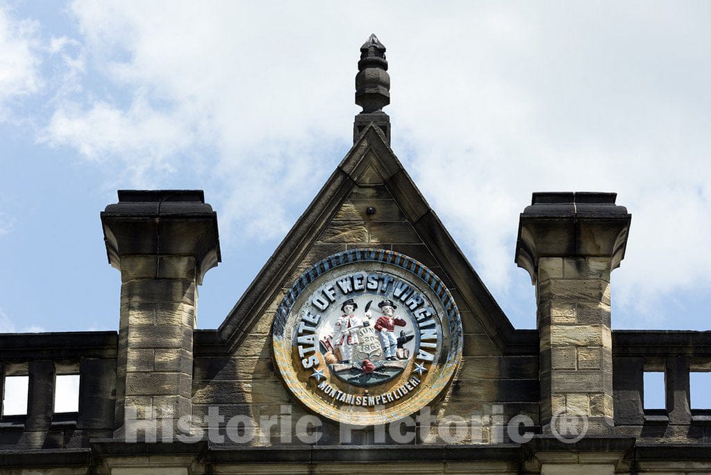 Moundsville, WV Photo - an Emblem Above The Entrance to The West Virginia State Penitentiary, a Retired, Gothic-Style Prison That Operated from 1876 to 1995
