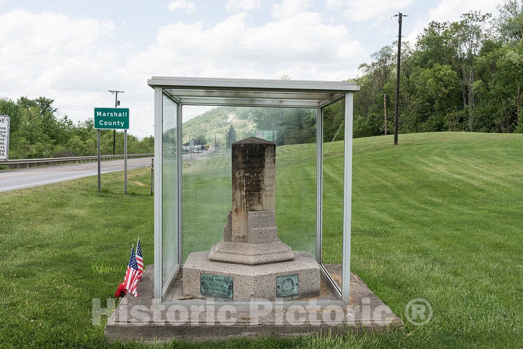 Photo - an Old Monument Marking The Famous Mason-Dixon Line, The Demarcation Between Free and Slave States Before The U.S. Civil War- Fine Art Photo Reporduction