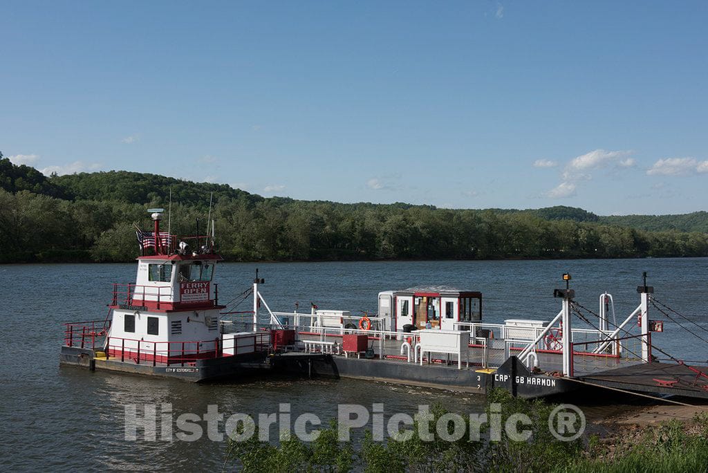 Photo - Ferry Boat at The John Eckels Ferry Landing in Sistersville, West Virginia- Fine Art Photo Reporduction