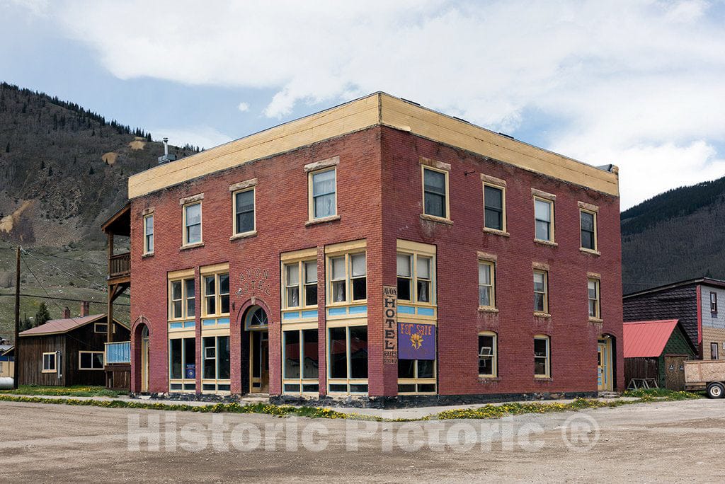 Photo- The Old, Colorful, and as of 2015, Abandoned, Avon Hotel in Silverton, The seat of San Juan County, Colorado, a Legendary Silver-Rush Town of The 19th Century and, at 9