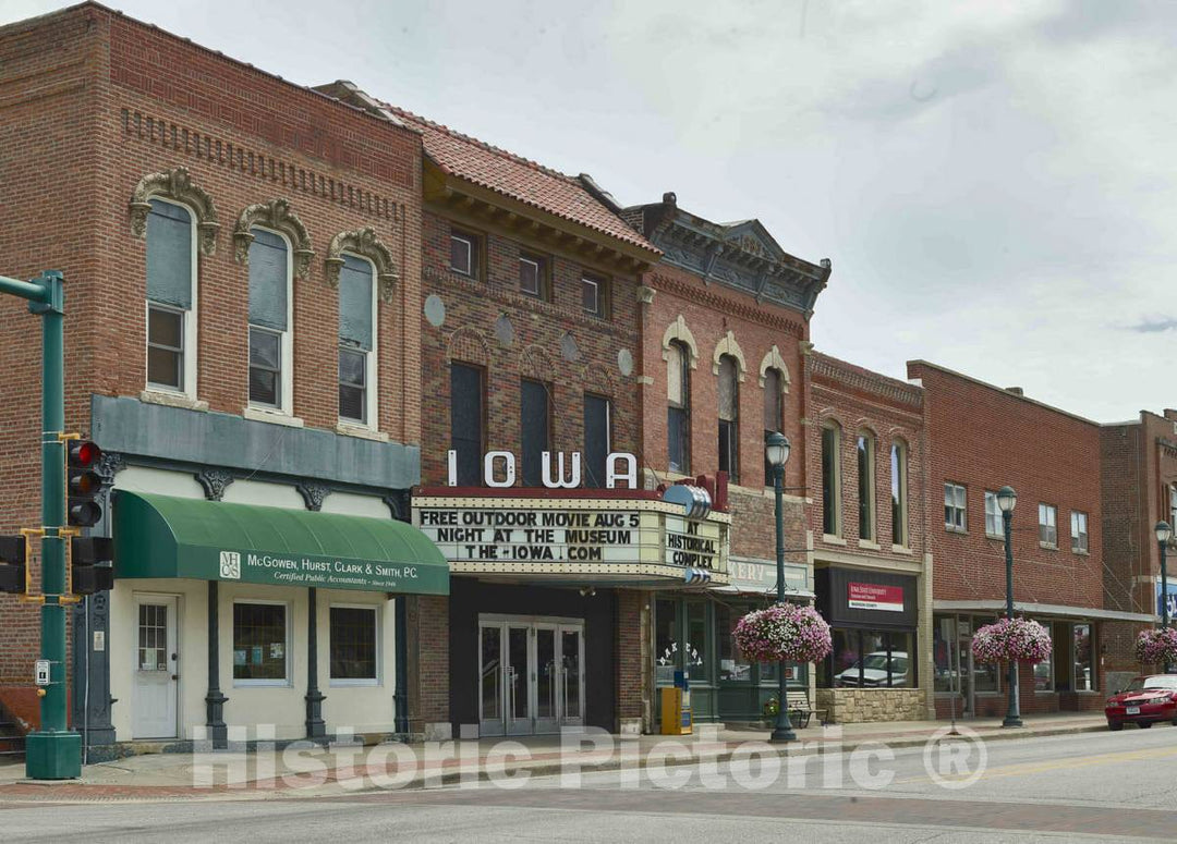 Photo- The Iowa Theatre, in Winterset, Iowa, Opened as a Vaudeville Theatre in 1900 and it Later Screened Silent Films and by 1931 was Showing talkies. It Closed in 2015 2