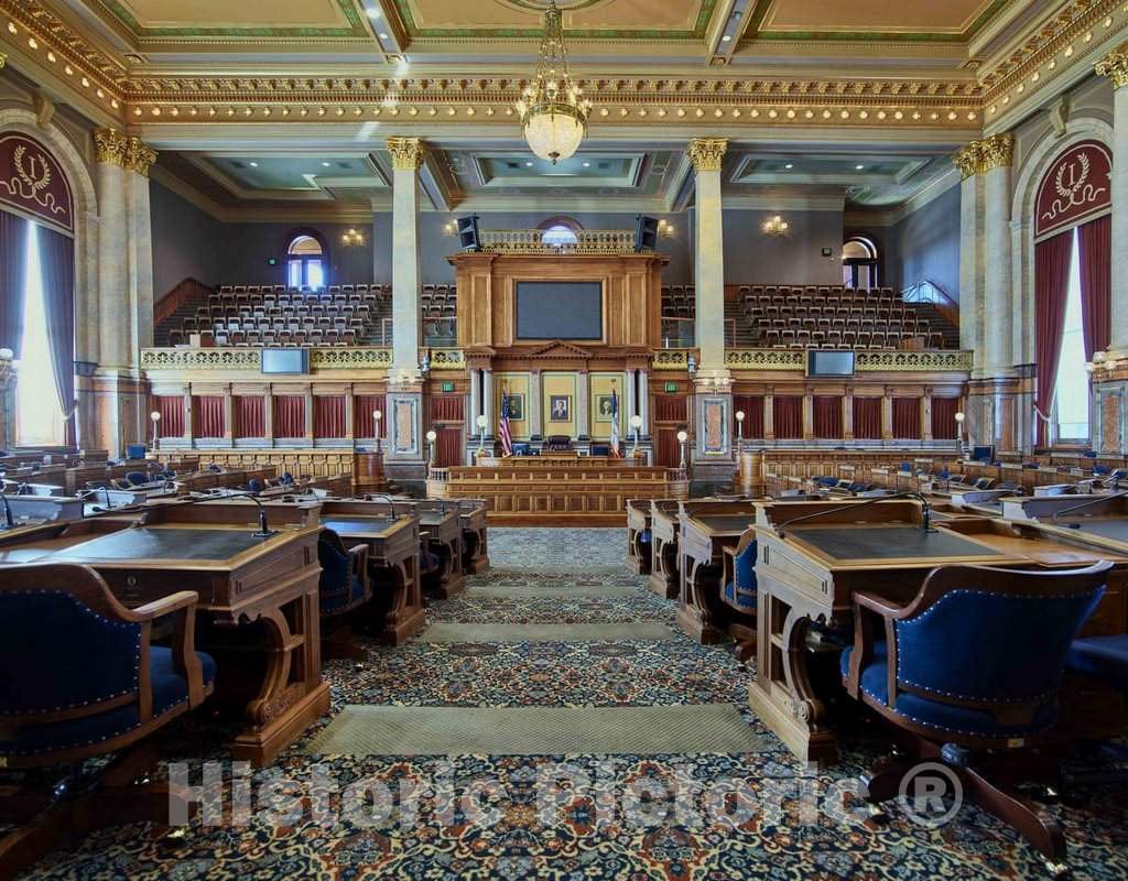 Photo - The House of Representatives Chamber at The Iowa State Capitol, Dedicated in 1884 in Des Moines- Fine Art Photo Reporduction