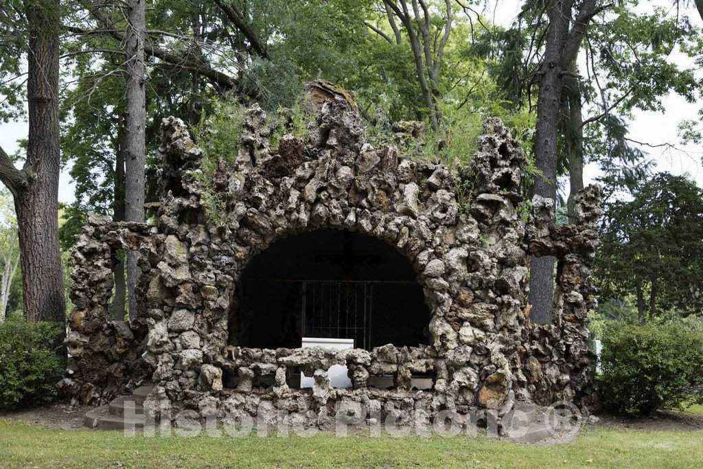 Photo - One of Four Stone Grottoes at The Historic Catholic Cemetery of La Crosse in La Crosse, Wisconsin- Fine Art Photo Reporduction