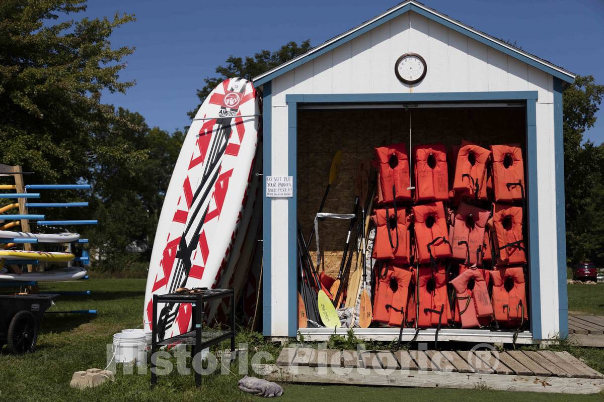 Photo - Life-Jacket shed at Brittingham Park's Beach on Lake Monona in Madison, Wisconsin's Capital City- Fine Art Photo Reporduction