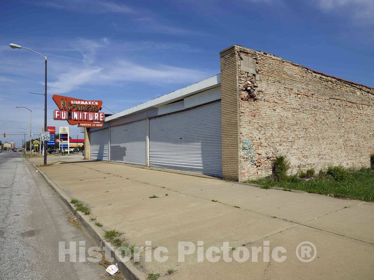 Photo - Abandoned Furniture Store in Gary, Indiana, one of America's Most economically Distressed Cities- Fine Art Photo Reporduction
