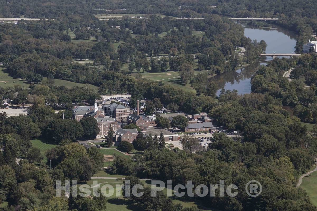 Photo- Aerial view of the Larue D. Carter psychiatric hospital complex in Indianapolis, Indiana 2 Fine Art Photo Reproduction