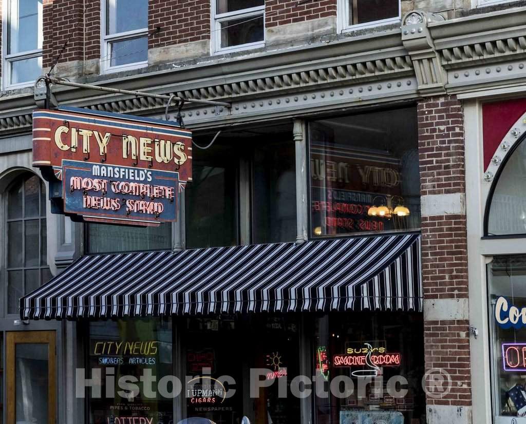 Photo - City News, a Shop and newsstand in Downtown Mansfield, Ohio- Fine Art Photo Reporduction