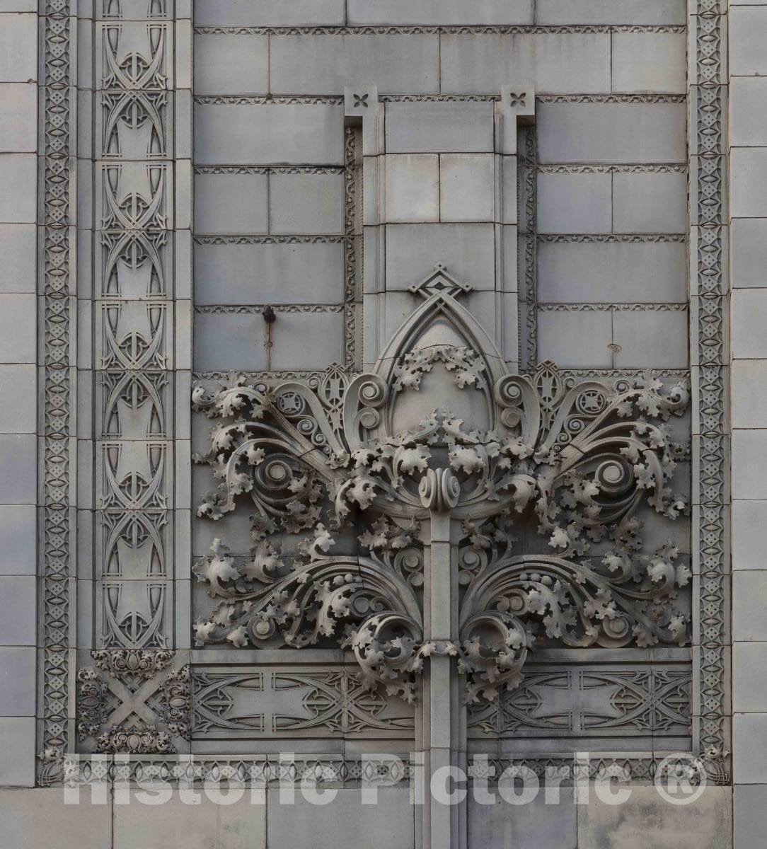Photo- Exterior Architectural Details on The 1915 Home Building Association Bank Building in Newark, Ohio 1 Fine Art Photo Reproduction