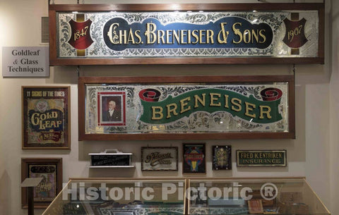 Photo - Elaborate, artistic business advertising signs at the American Sign Museum in the industrial Camp Washington neighborhood of Cincinnati, Ohio- Fine Art Photo Reporduction