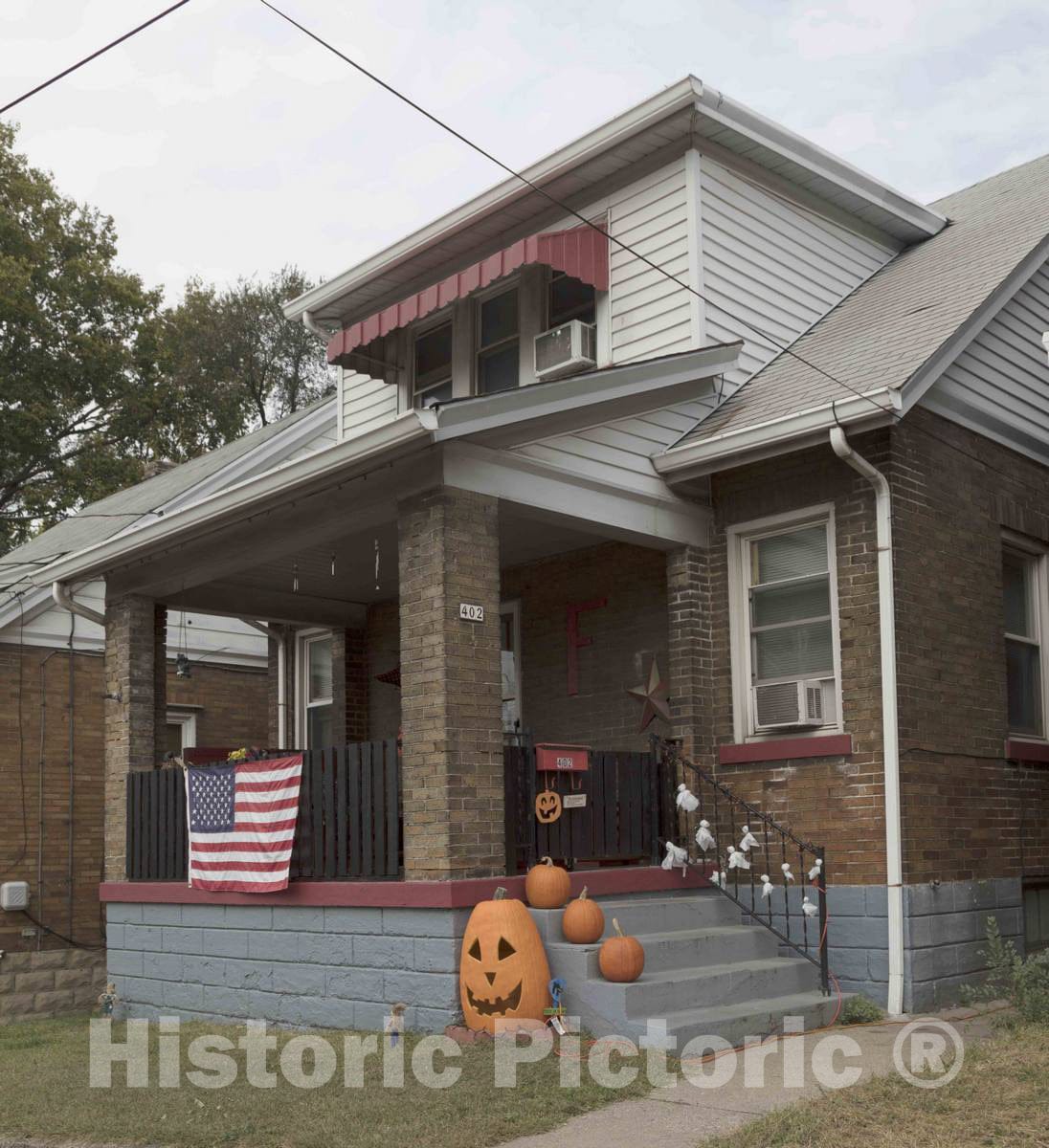 Photo - A Home Decorated with Scary Halloween Night in Mind in Old, He ...