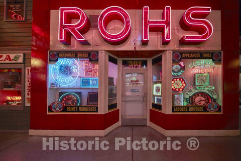 Photo- Brightly Glowing neon Signs are Some of The Hundreds of Advertising Signs, placards 1 Fine Art Photo Reproduction