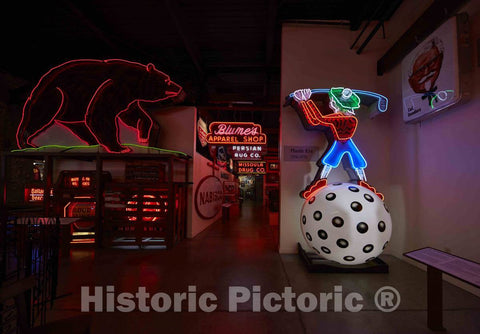 Photo- Brightly Glowing neon Signs are Some of The Hundreds of Advertising Signs, placards 6 Fine Art Photo Reproduction