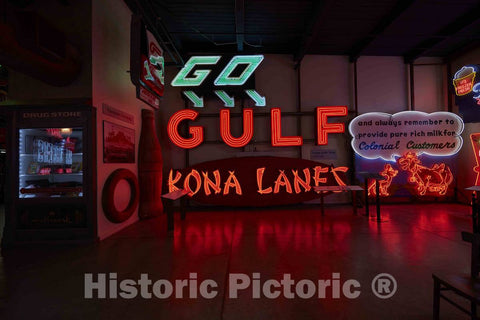 Photo- Brightly Glowing neon Signs are Some of The Hundreds of Advertising Signs, placards 7 Fine Art Photo Reproduction