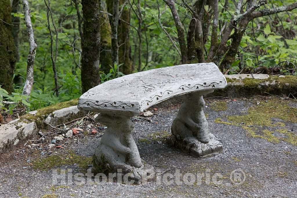 Photo - Concrete Rabbits Hold up This Bench at The Land of Oz, an Unus ...