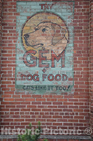 Photo - Faded Advertising Sign in The American Tobacco Neighborhood, Locally Called The American Tobacco Campus, in Durham, North Carolina- Fine Art Photo Reporduction