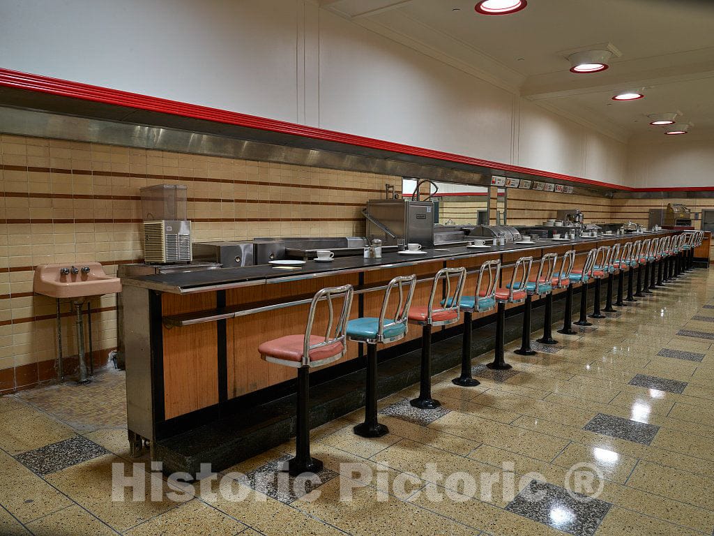 Photograph - Lunch counter at the old Woolworth's"five and dime" store, a legendary site marking the American civil-rights movement and is now the International Civil Rights Center & Museu 1