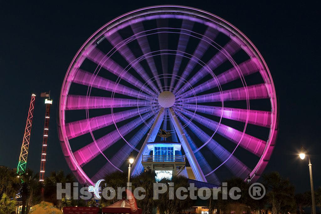 Photo - The Myrtle Beach SkyWheel, a Ferris Wheel Captured at Dusk in Myrtle Beach, South Carolina- Fine Art Photo Reporduction