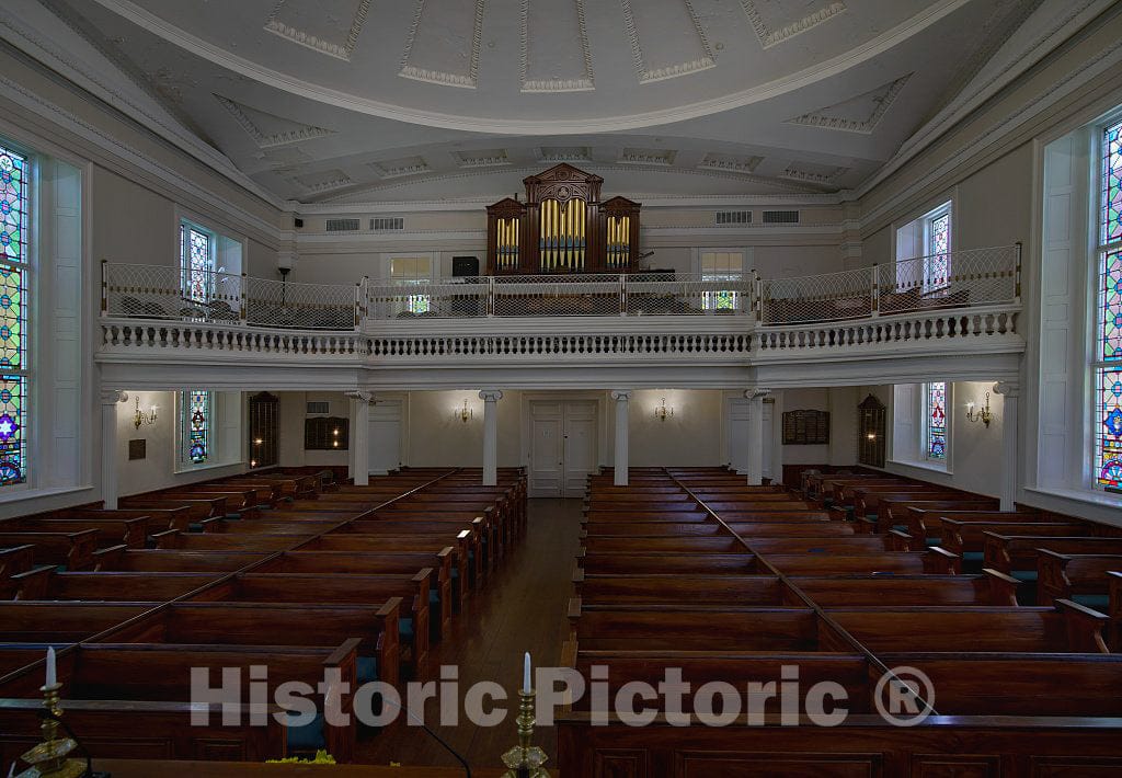 Photo - Sanctuary of the historic Kahal Kadosh Beth Elohim synagogue, known locally and affectionately as"the KKBE," in Charleston, South Carolina- Fine Art Photo Reporduction