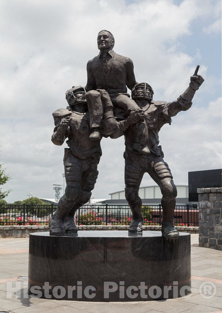 Photo - Statue Honoring longtime University of Georgia Football Coach Vince Dooley in Athens, Georgia- Fine Art Photo Reporduction