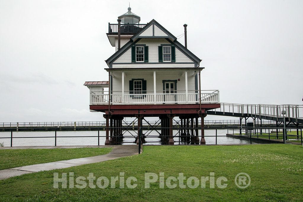 Photo- The Roanoke River Lighthouse in Edenton, North Carolina is a Screw-Pile-Style Lighthouse and was Constructed in 1887 2 Fine Art Photo Reproduction
