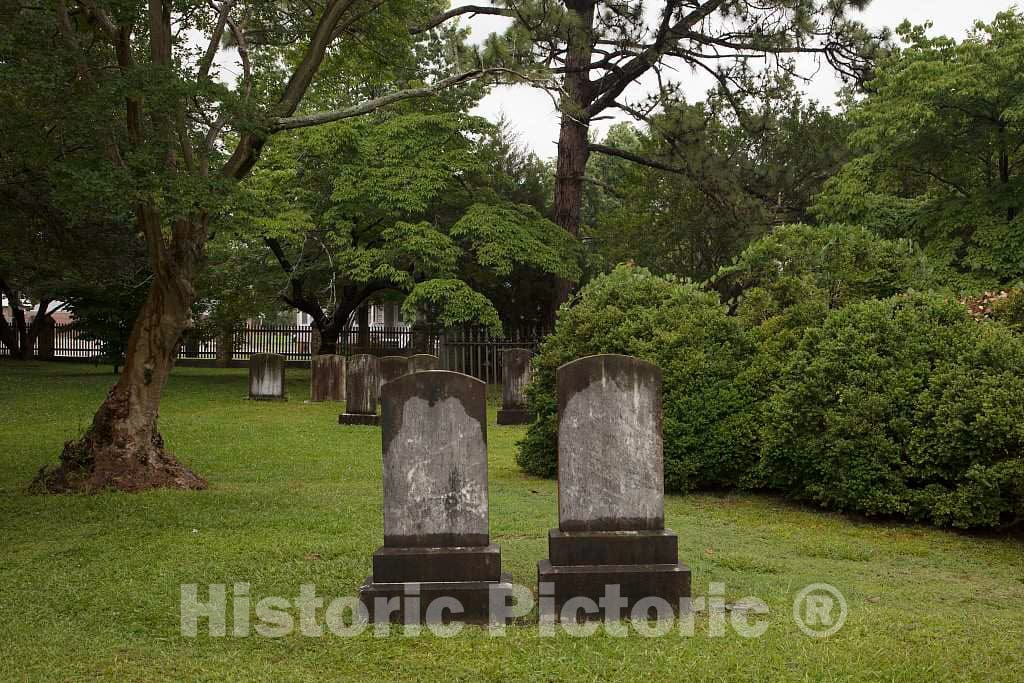 Photo- Markers in the churchyard of the historic St. Paul's Episcopal Church in Edenton, North Carolina 2 Fine Art Photo Reproduction