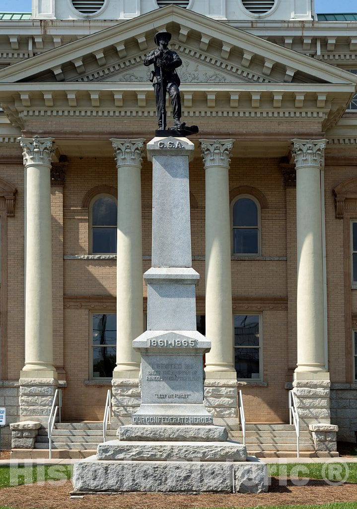 Photo- A Confederate Monument Holds a Prominent Position Before The Randolph County Courthouse in Asheboro, North Carolina 1 Fine Art Photo Reproduction