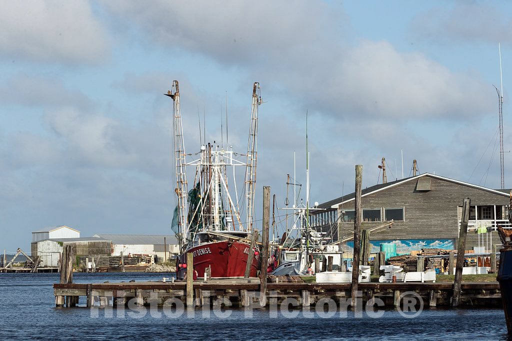 Photo - Wanchese, an old fishing port, and in fact, the very first fishing village, on Roanoke Island in North Carolina's Outer Banks- Fine Art Photo Reporduction