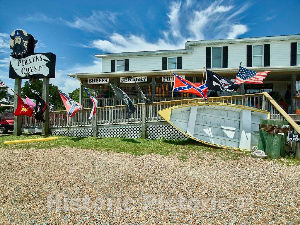 Photo - The Pirates Chest Souvenir Shop on Ocracoke Island, a North Carolina Outer Banks Community reachable only by Ferry or Other Boat- Fine Art Photo Reporduction