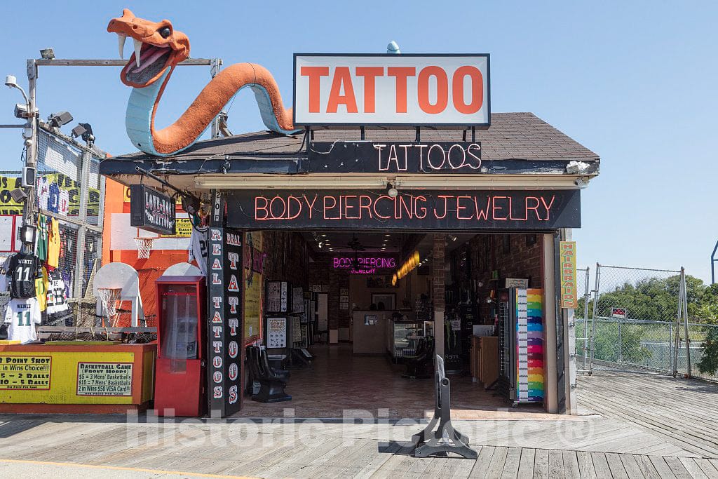 Photo - Tattoo Parlor on The Boardwalk in Wildwood, New Jersey- Fine Art Photo Reporduction