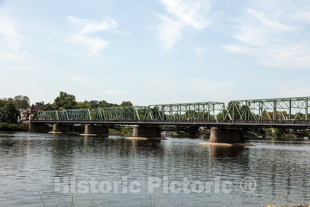 Photo - The New Hope-Lambertville Bridge, spanning the Delaware River that connects the city of Lambertville, New Jersey with New Hope, Pennsylvania- Fine Art Photo Reporduction