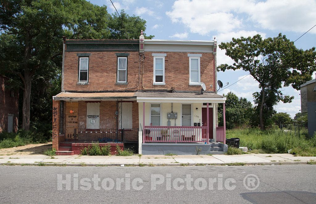 Photo- Typical Residential Neighborhood in Camden, New Jersey 12 Fine Art Photo Reproduction