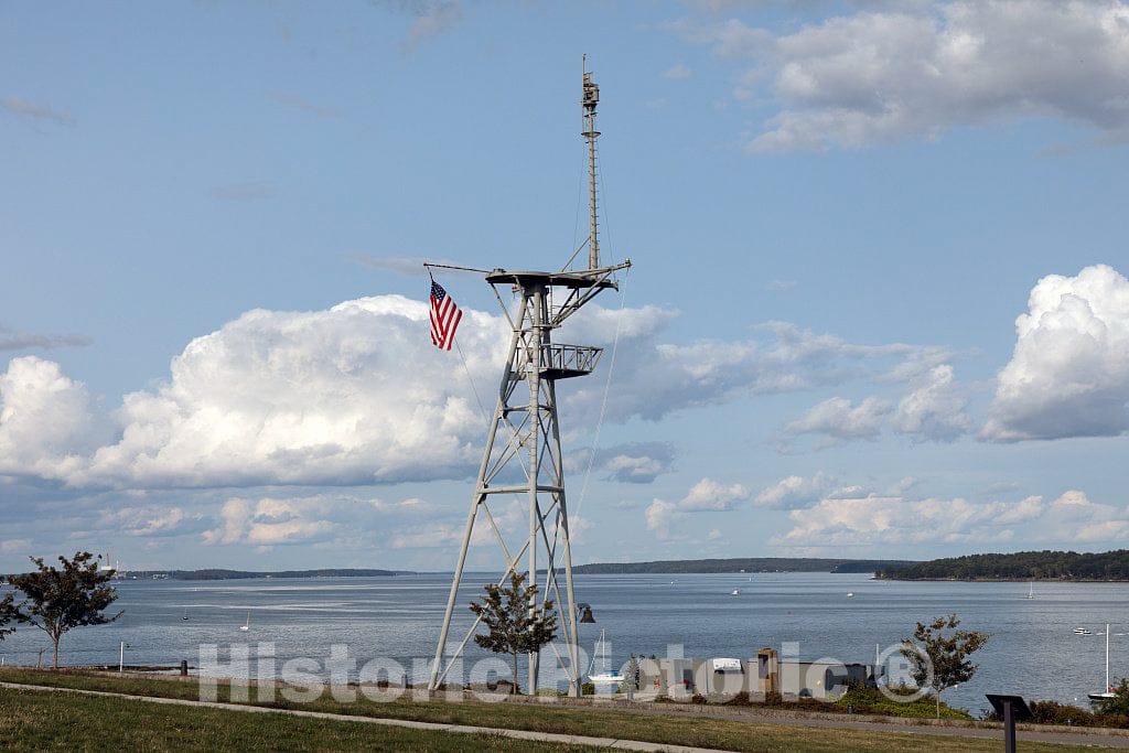 Photo- Communications Tower at The Busy Harbor on Casco Bay in Portland, Maine's Largest City 1 Fine Art Photo Reproduction